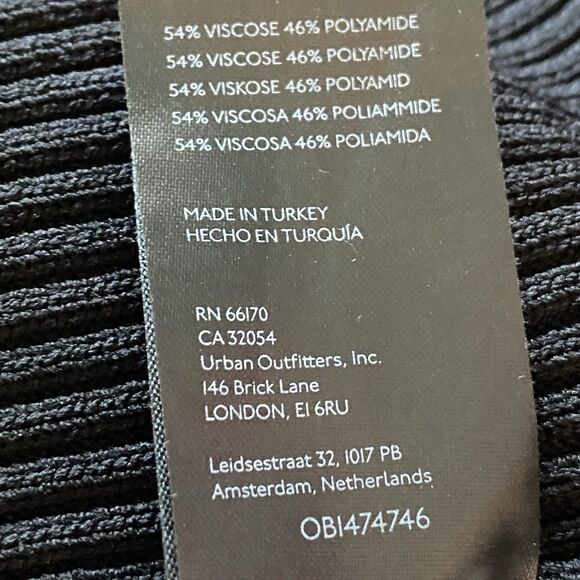 Anthropologie Black Rib Knit Maxi Skirt Side Slits Pull-On Stretch Size Large - Picture 5 of 10